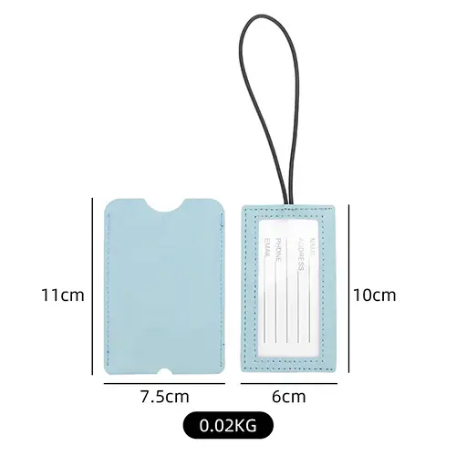 PU Leather Luggage Tag with Loop Strap – Stylish and Lightweight Travel Accessory